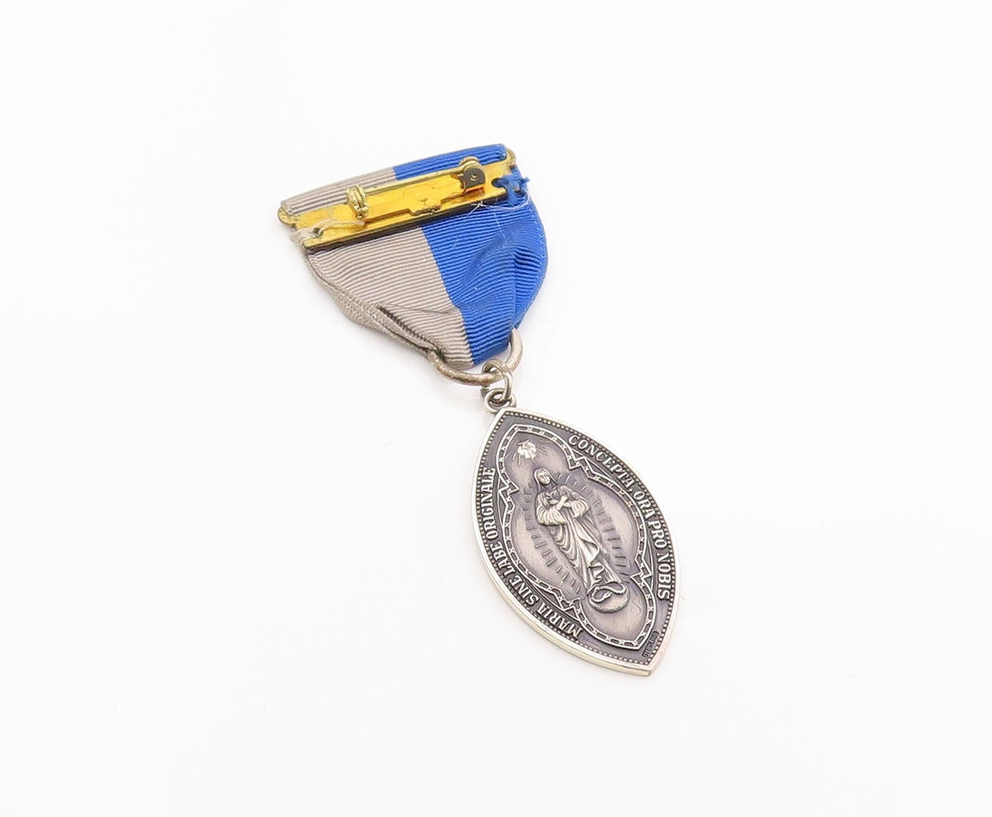 925 Sterling Silver Vintage Brooch Religious 1961 Diocesan Medal  BP11778