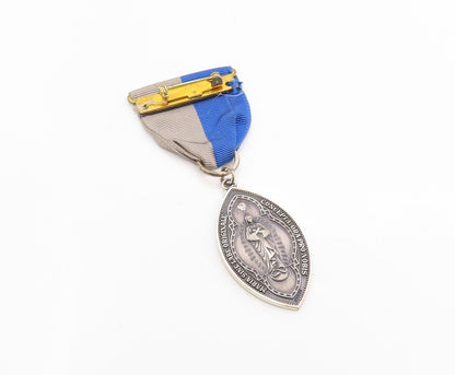 925 Sterling Silver Vintage Brooch Religious 1961 Diocesan Medal  BP11778