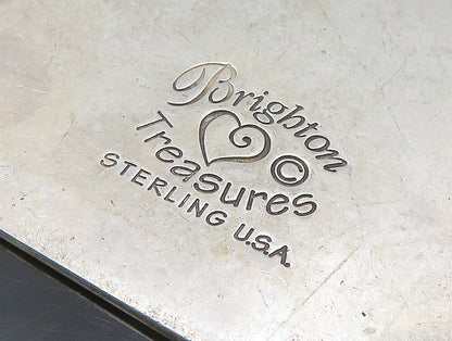 925 Sterling Silver  Vintage Sara Music & Soccer Motif Square Pendant  PT19933