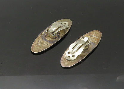 T. SINGER NAVAJO 925 Silver & 14K GOLD  Vintage Non Pierce Earrings  EG11015