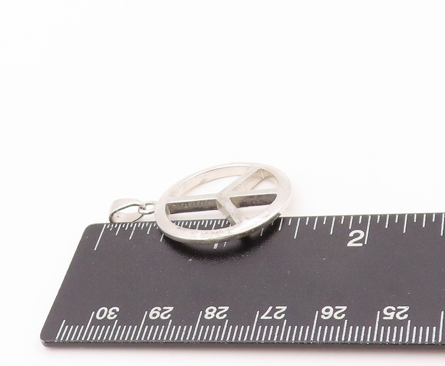 925 Sterling Silver Vintage Pendant Minimalist Peace Cutout Charm  PT24020