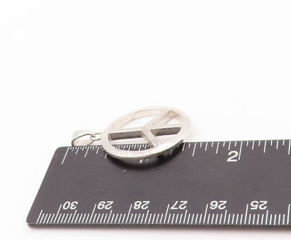 925 Sterling Silver Vintage Pendant Minimalist Peace Cutout Charm  PT24020