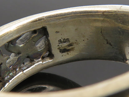 925 Sterling Silver  Vintage Vine Swirl Cutout Band Ring Sz 9  RG24487