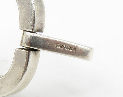 DESIGNER 925 Silver  Vintage Shiny Open Oval Hinge Link Chain Bracelet  BT6385