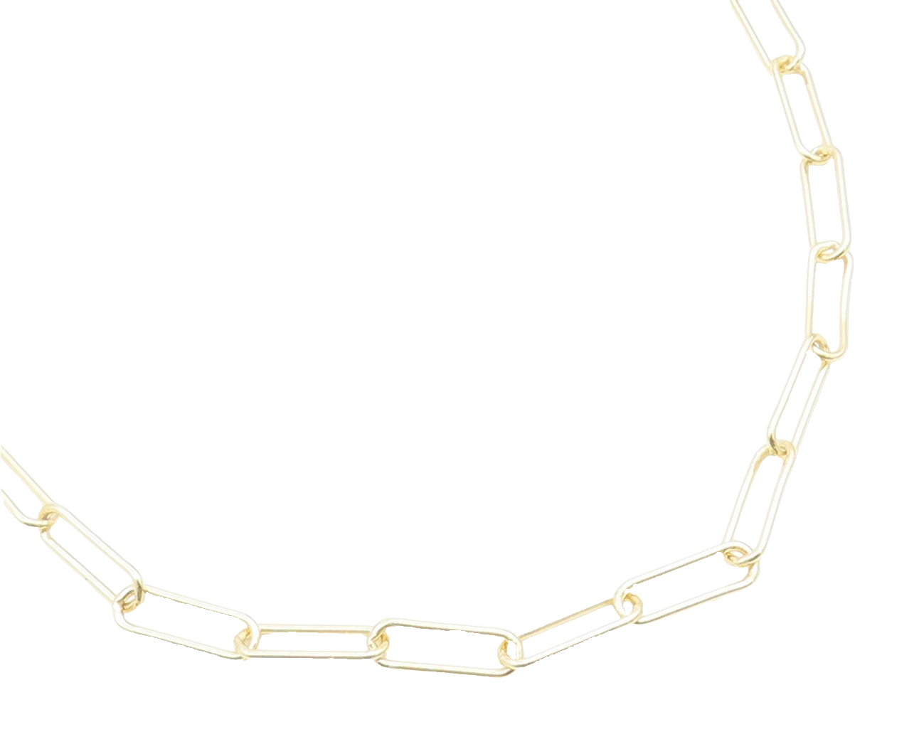 925 Sterling Silver Vintage Necklace Gold Plated DSMK Paperclip Chain  NE4815