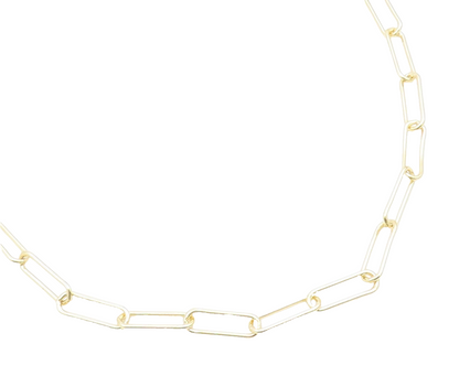 925 Sterling Silver Vintage Necklace Gold Plated DSMK Paperclip Chain  NE4815