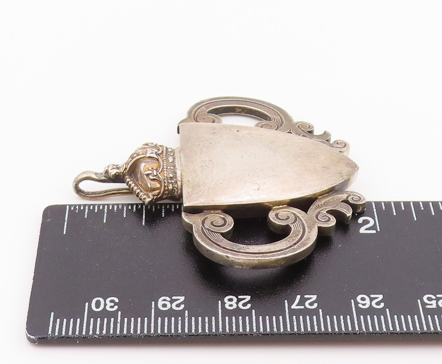 925 Sterling Silver Vintage Pendant MANTON & MOLE Crowned Shield Crest  PT26385