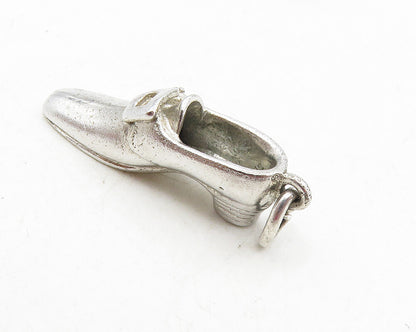 925 Sterling Silver  Vintage Shiny Smooth Shoe Motif Drop Pendant  PT7366
