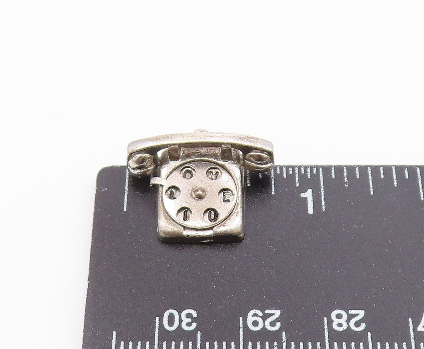 925 Sterling Silver  Vintage Petite Old Fashioned Telephone Pendant  PT16414