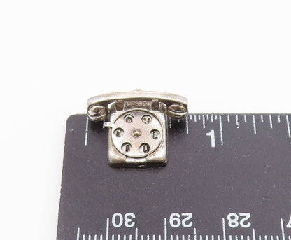 925 Sterling Silver  Vintage Petite Old Fashioned Telephone Pendant  PT16414