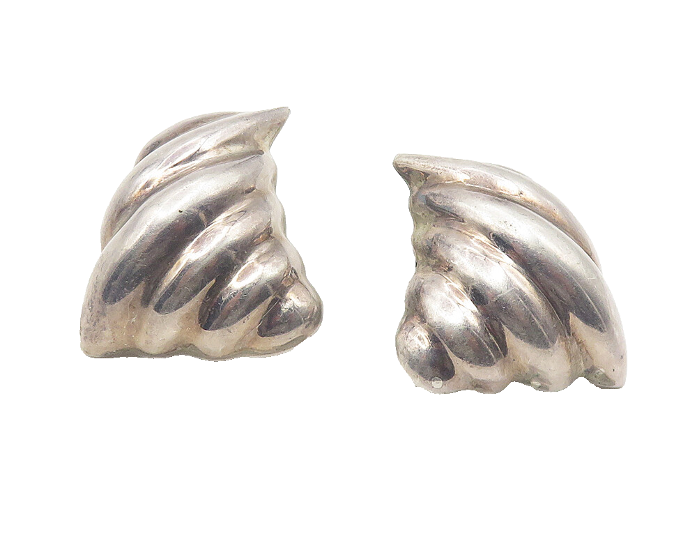 MEXICO 925 Sterling Silver  Vintage Modernist Non Pierce Earrings  EG6036