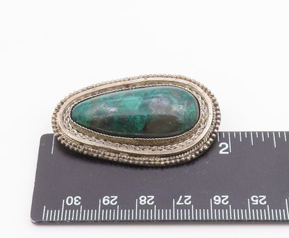 ISRAEL 925 Sterling Silver  Vintage Cabochon Cut Eilat Stone Brooch Pin BP3268