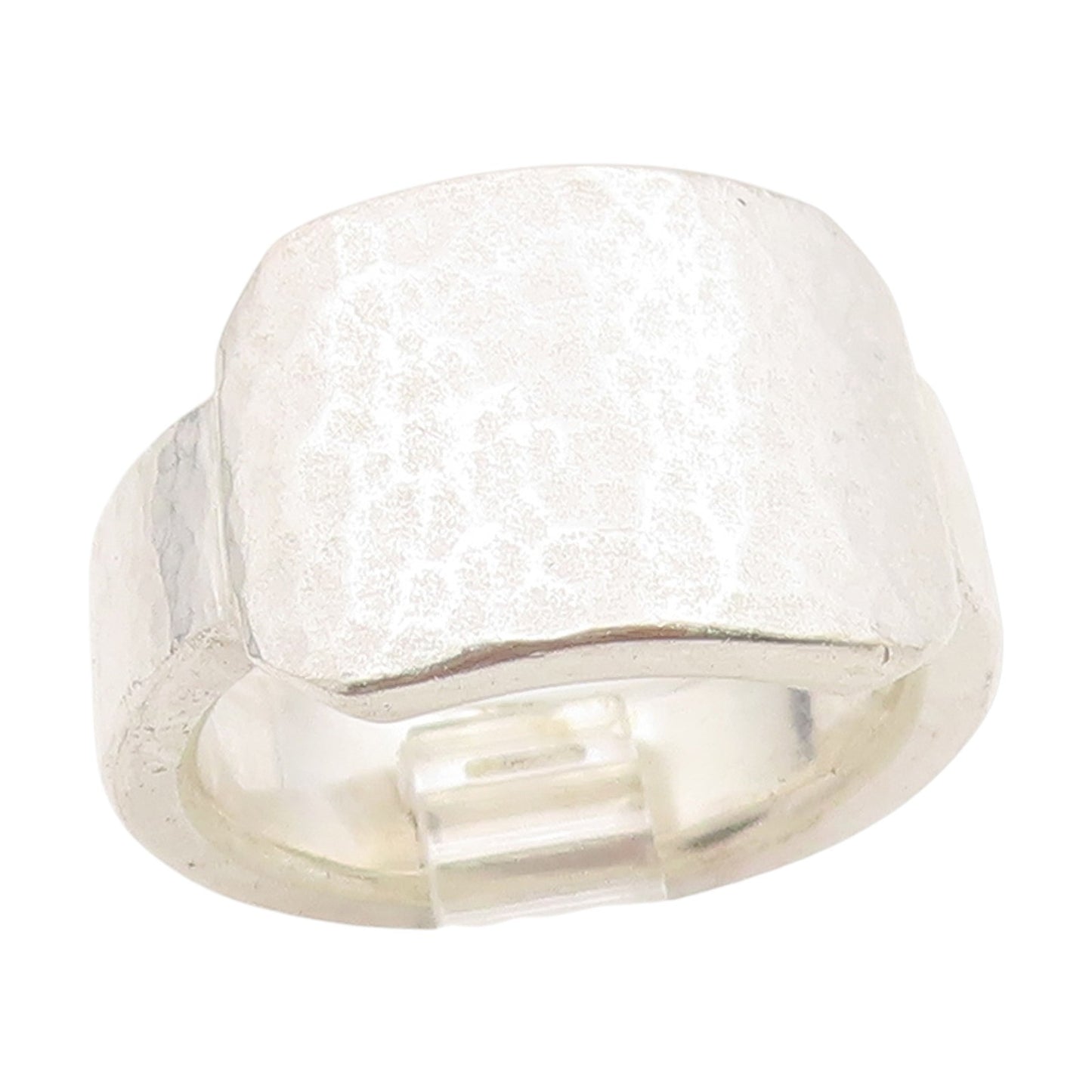 925 Sterling Silver Vintage Ring Modernist Solid Hammered Band  Sz 7.5  RG34503