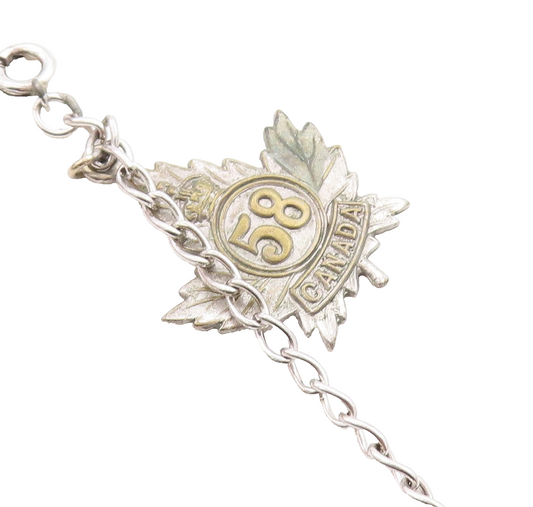 925 Sterling Silver  Vintage Two Tone Autumn Leaf Charm Chain Bracelet  BT1474