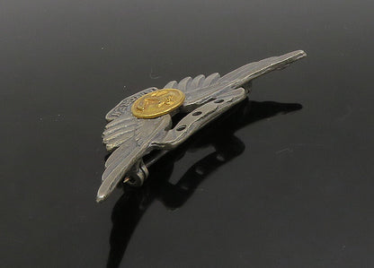 925 Sterling Silver  Vintage Two Tone Air Crew Badge Brooch Pin  BP9092