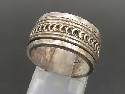 GEOART 925 Sterling Silver  Vintage Wire Swirl Spinner Band Ring Sz 6  RG24395