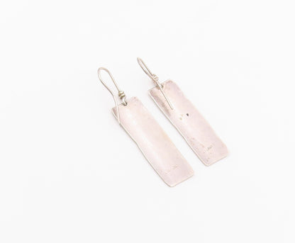 925 Sterling Silver Vintage Earrings Minimalist Rectangular Dangles  EG14470