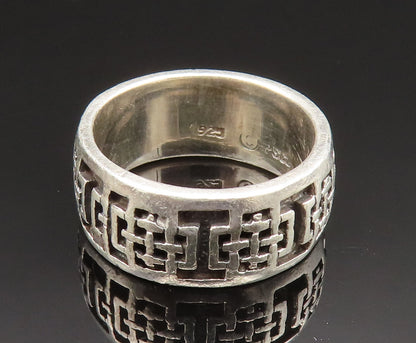 PETER STONE 925 Silver  Vintage Religious Cross Eternity Ring Sz 5  RG24878