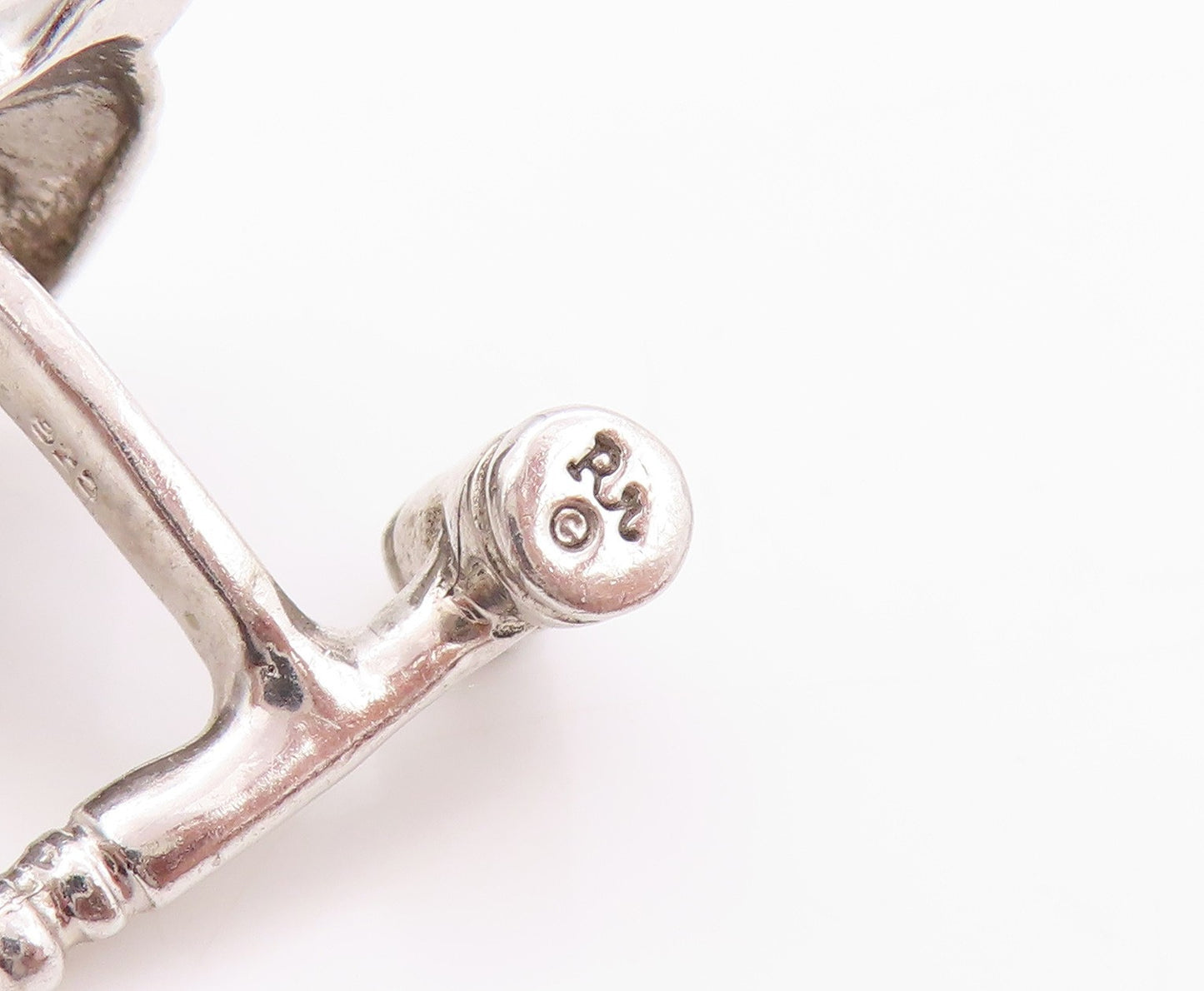 925 Sterling Silver Vintage Cuff Links Bear & Bull Stock Market Trader  TR3942