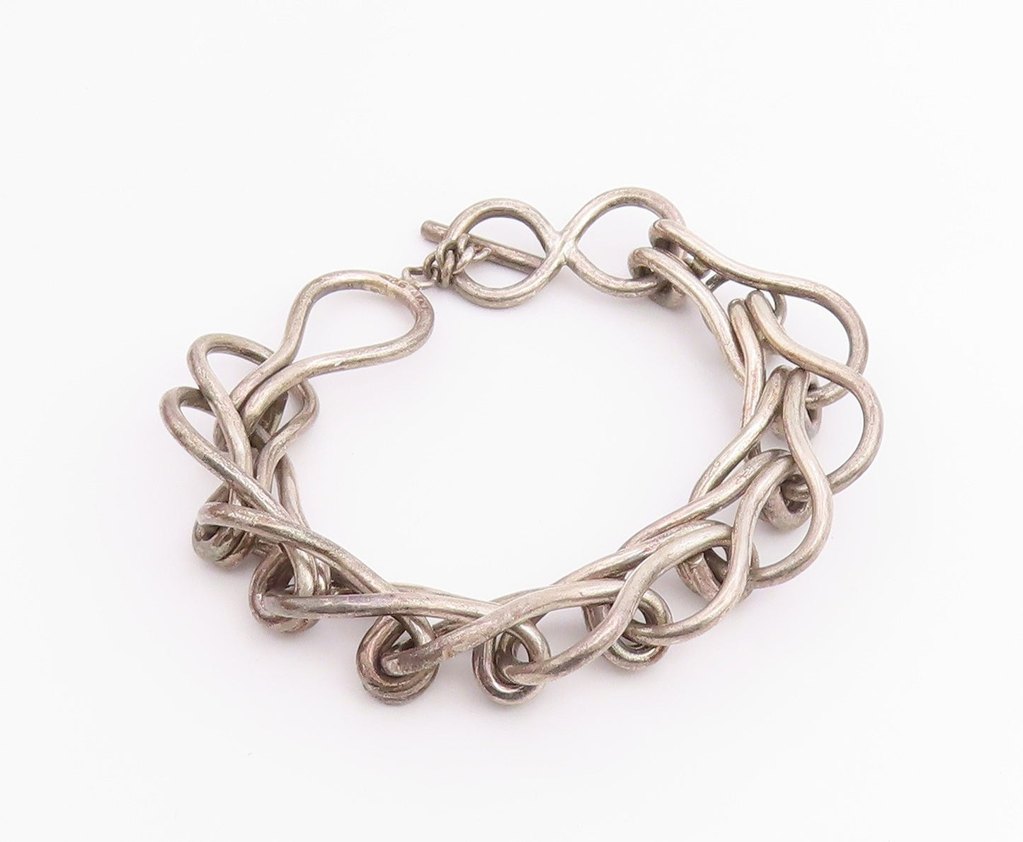 925 Sterling Silver Vintage Bracelet ZINA Classic Interlocking Loops  BT12217