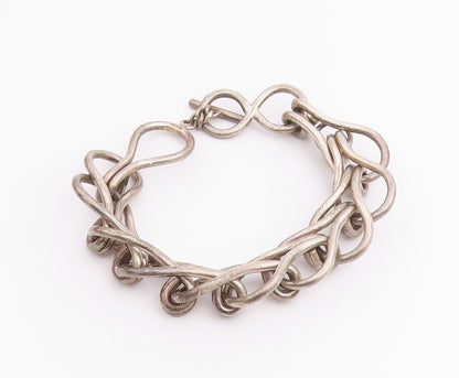 925 Sterling Silver Vintage Bracelet ZINA Classic Interlocking Loops  BT12217