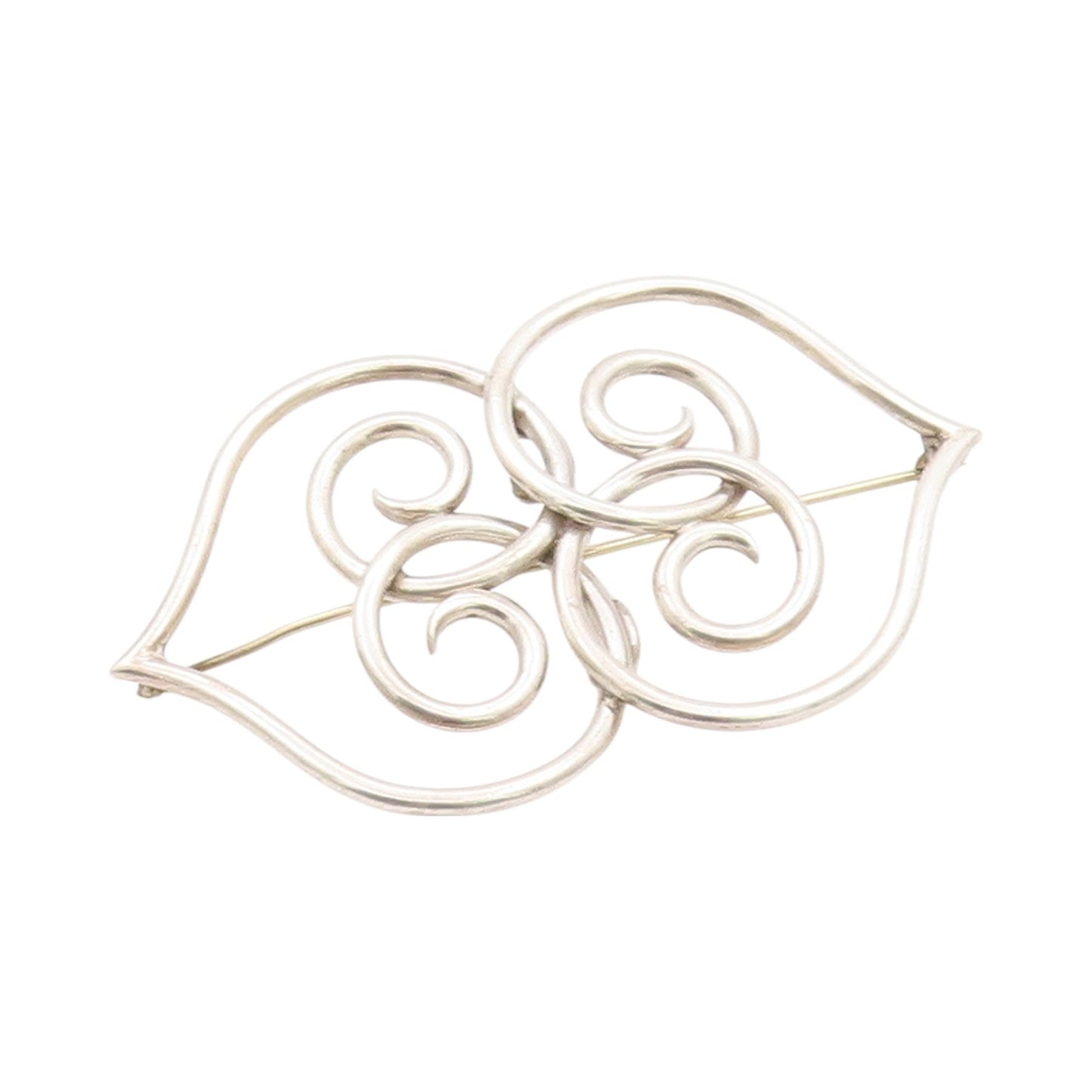 925 Sterling Silver Vintage Brooch Large Artisan Made Design Cutout BP11598
