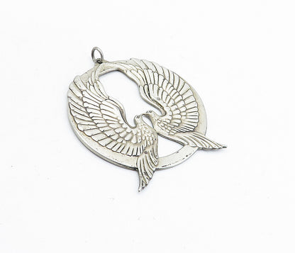 WALLACE 925 Sterling Silver Vintage Peace On Earth Doves Pendant  PT3400