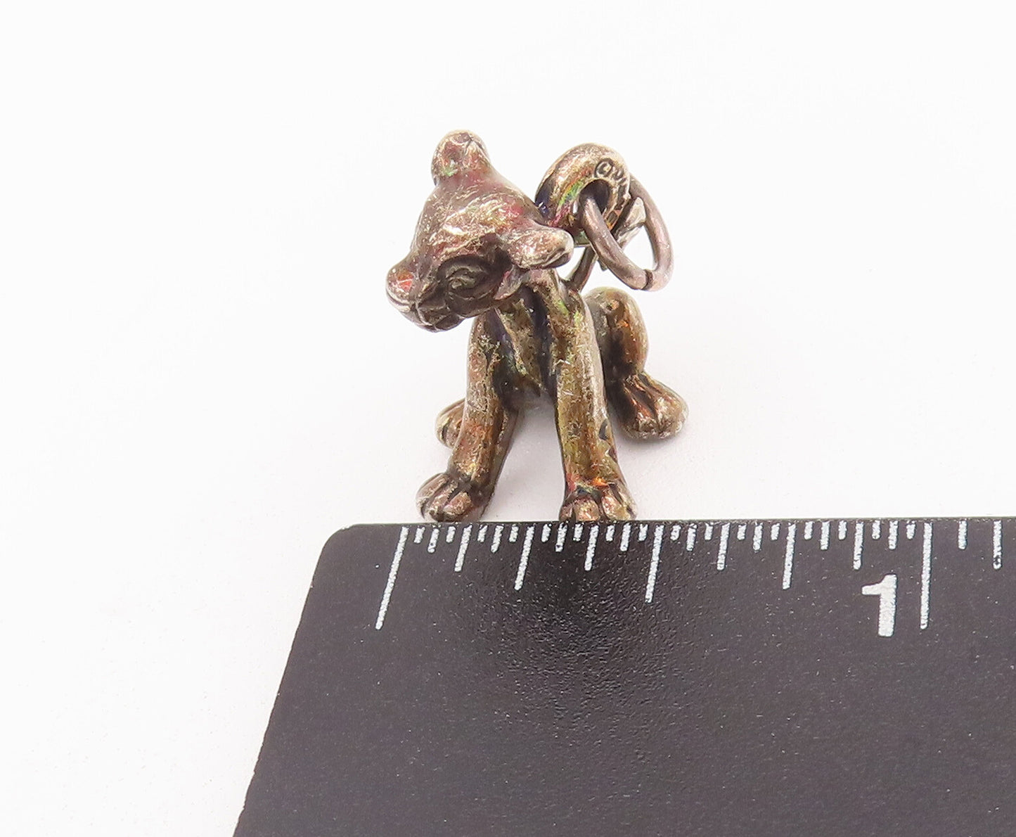 925 Sterling Silver Vintage Pendant Solid 3D Carved Disney Simba Charm PT22817