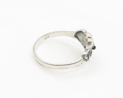 925 Sterling Silver  Vintage Elephant's Head Motif Band Ring Sz 9  RG17593
