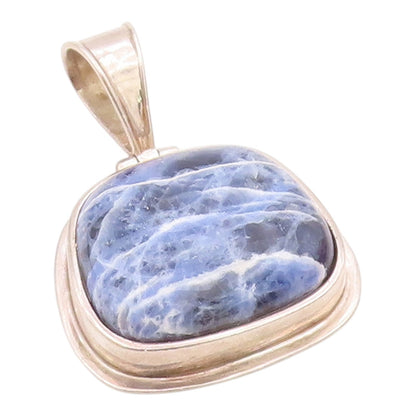 SILPADA 925 Sterling Silver  Vintage Cabochon Cut Sodalite Pendant  PT11976