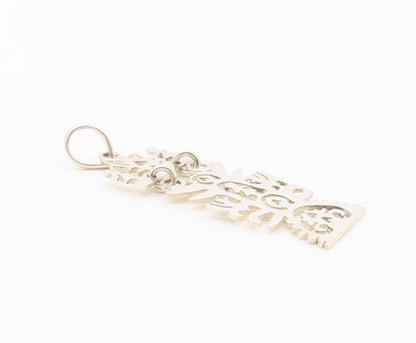 925 Sterling Silver  Vintage Human Figures Cutout Scenery Pendant  PT21232