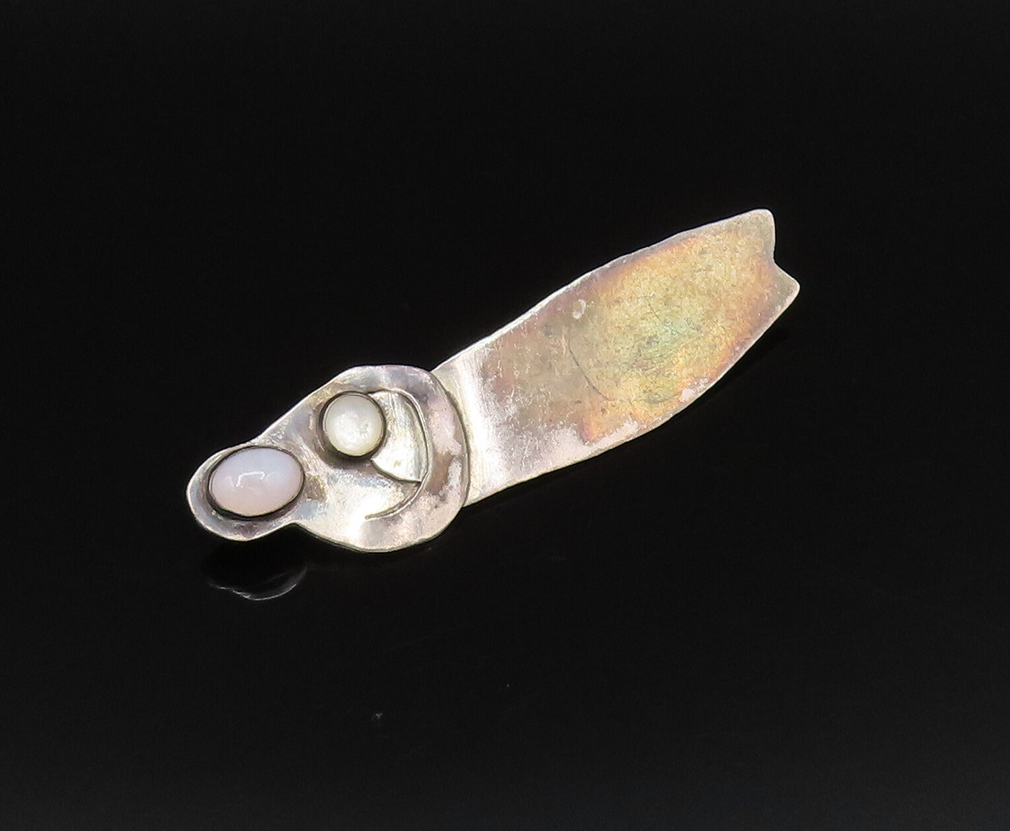 GFMW 925 Silver  Vintage Chalcedony Parent Holding Child Brooch Pin  BP9917