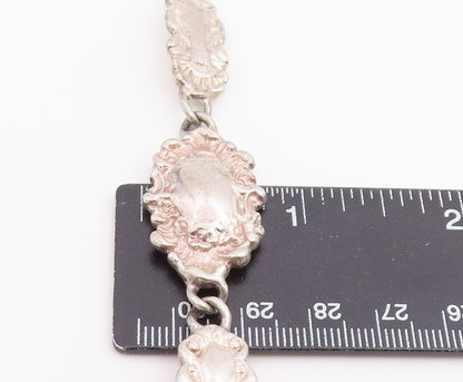 925 Sterling Silver Vintage Bracelet Victorian Style Scrollwork Link  BT12209