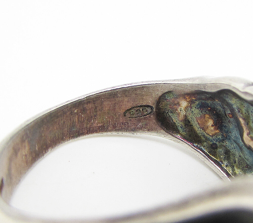 925 Sterling Silver  Vintage Modernist Band Ring Sz 7  RG3095