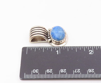 CAROL FELLEY 925 Silver  Vintage Cabochon Cut Lapis Lazuli Pendant  PT19839