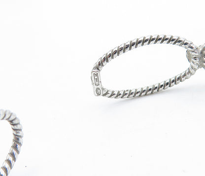 925 Sterling Silver  Shiny Love Heart Open Twist Design Cuff Bracelet  BT2441