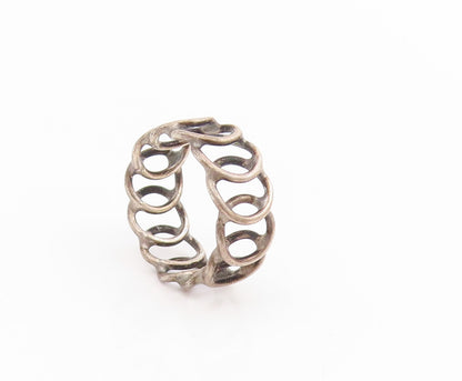 925 Sterling Silver Vintage Ring Interlocking Circles Eternity Sz 5.5 RG33946
