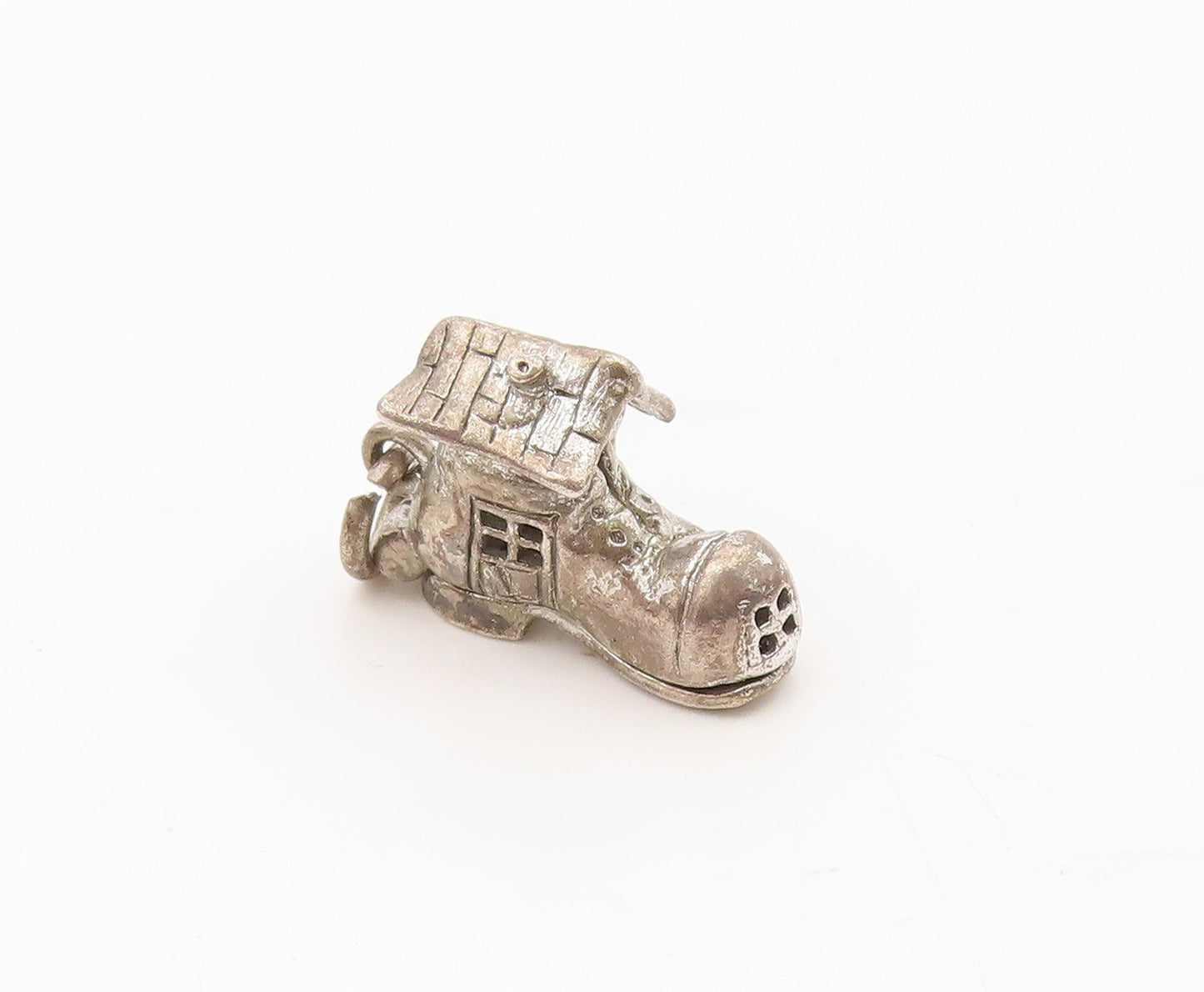 925 Sterling Silver  Vintage Boot House Family Pendant (OPENS)  PT15885