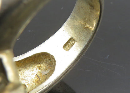 925 Sterling Silver  Vintage Cubic Zirconia Oval Cocktail Ring Sz 5  RG22083