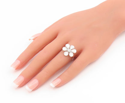 925 Sterling Silver Vintage Ring Classic Carved Daisy Flower Band  Sz 6  RG35104