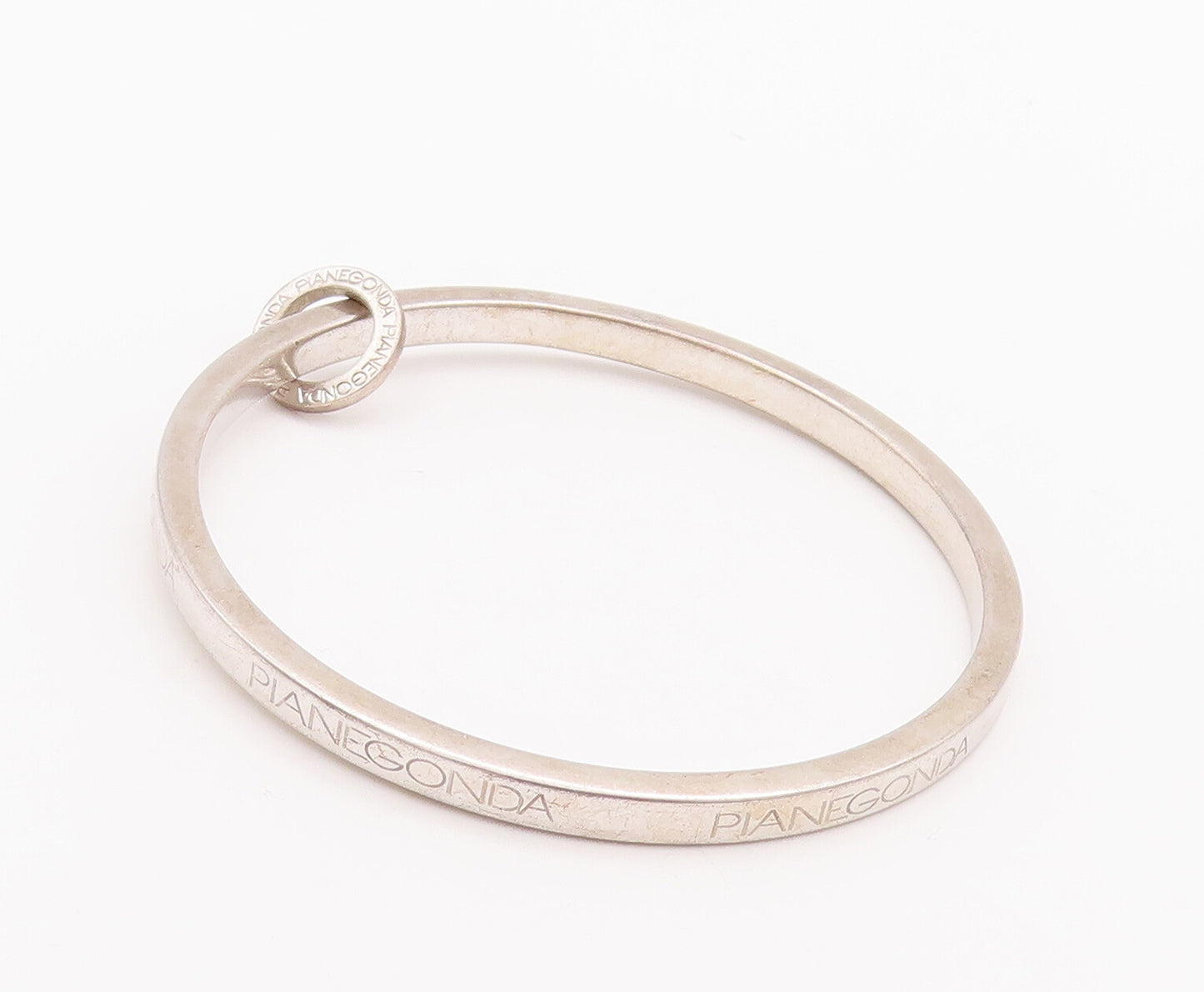 925 Sterling Silver Vintage Pendant PIANEGONDA Minimalist Large Ring  PT22905