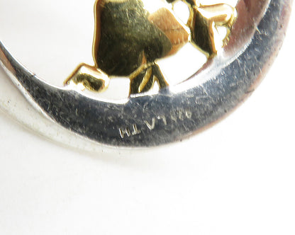 925 Sterling Silver  Shiny 2 Tone Teacher Love Quote Apple Pendant  PT10602