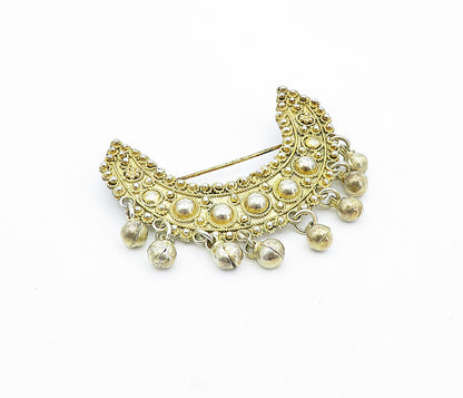 ISRAEL 925 Sterling Silver  Vintage Twist Dangling Beads Brooch Pin  BP1184