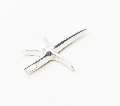 925 Sterling Silver  Shiny Polished Star Fish Motif Pendant  PT12914