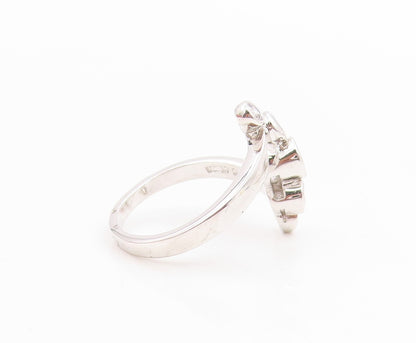 925 Sterling Silver Vintage Ring Bezel Set CZ Pebble Scatter  Sz 6.5  RG35827