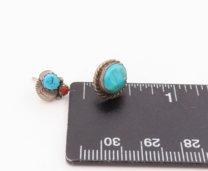 925 Sterling Silver Vintage Earrings NAVAJO Turquoise Single Pieces  EG14302