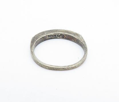 925 Sterling Silver  Vintage Dark Tone Circle Pattern Band Ring Sz 7  RG6687