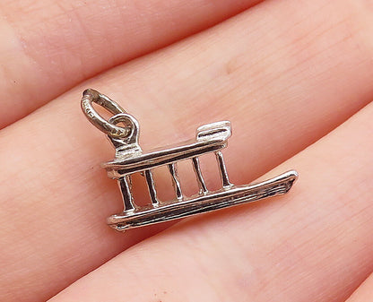 925 Sterling Silver  Vintage Shiny Petite Ferry Boat Drop Pendant  PT4929