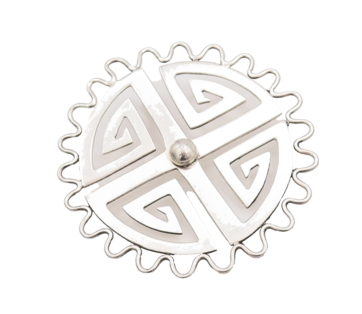 925 Sterling Silver Vintage Pendant BRENDA SCHOENFELD Spiral Pattern PT22902