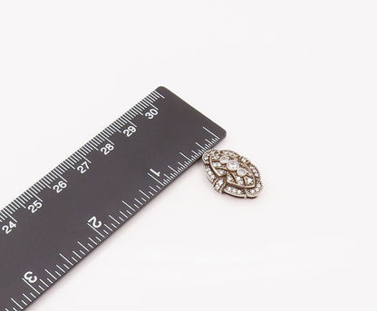 925 Sterling Silver  Vintage CZ Eye Inside The Flower Pendant  PT22104